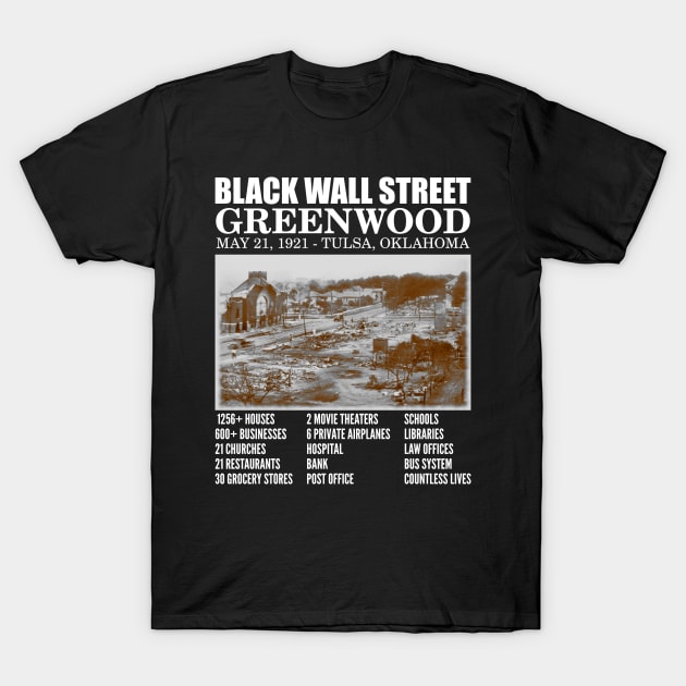 Black Wall Street T-Shirt by Seaside Designs